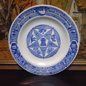 Vtg 1950 💎 Masonic 50s Plate ⭐ Order of the Eastern Star ✨ Freemason Antique